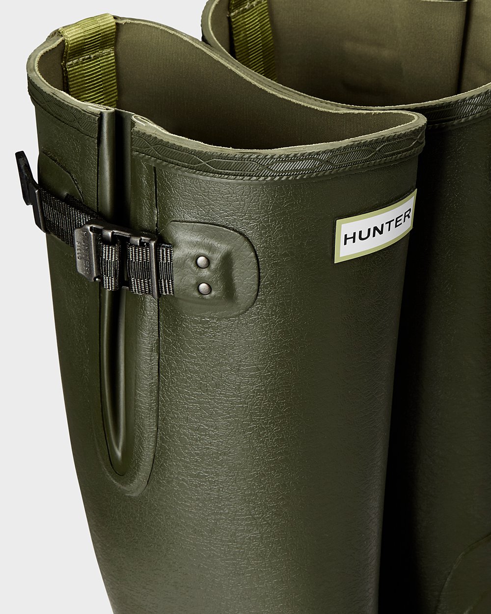 Bottes Hautes de Pluie Hunter Balmoral Side Adjustable Homme Vert Foncé Olive LTDVCRS-50